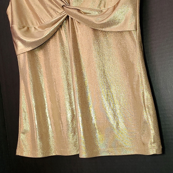 Bianca Nygard Gold Metallic Twist Tank - Size 8 - Picture 4 of 10